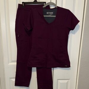 Women's Plum Scrub Set